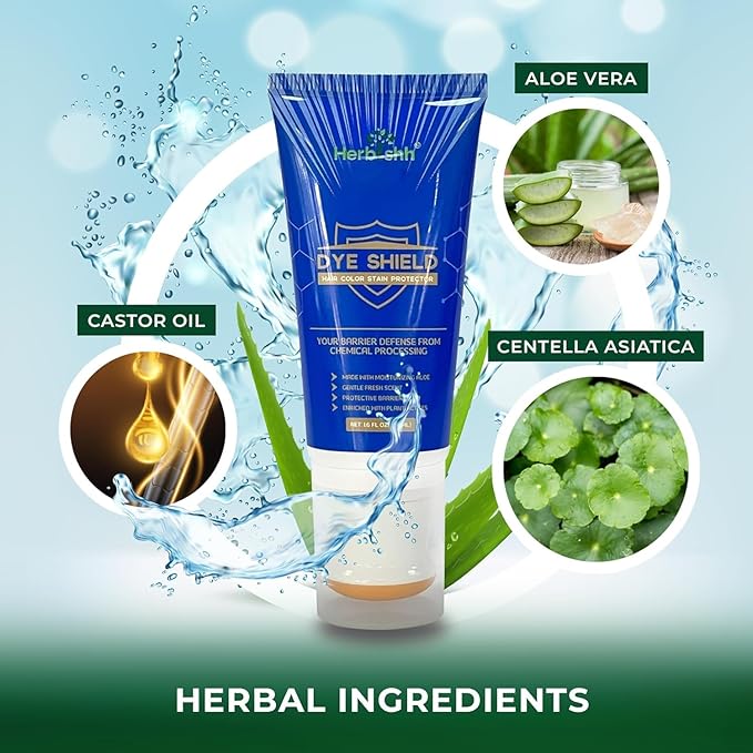 Herbishh Black 3 in 1 Hair Dye Shampoo 400 ML PPD + Hair Color Stain Protector – Dye Shield or Defender for Skin