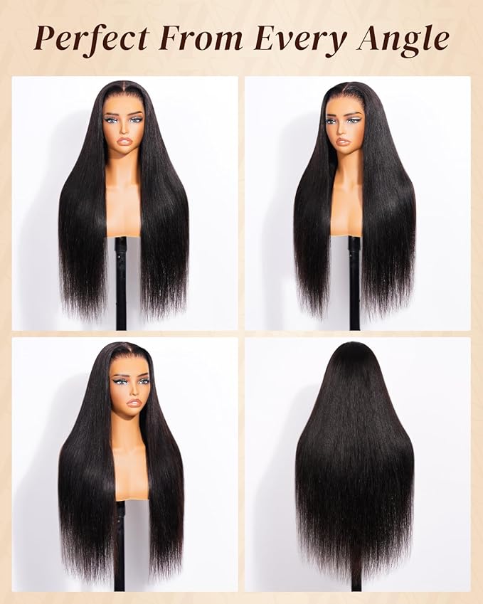 Arabella 13x6 Glueless Wigs Human Hair Pre Plucked Pre Cut Lace Upgraded Ear to Ear Full HD Lace Front Wigs Human Hair 210% Density Straight Wear and Go Glueless Wig Drawstring Wig Human Hair 26 Inch