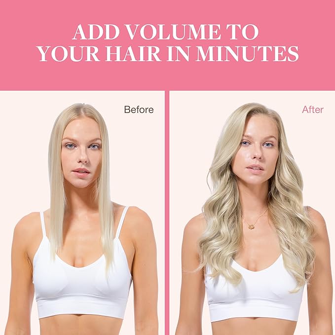 GOO GOO Clip in Hair Extensions Real Human Hair, Remy Human Hair Extensions Clip ins for Women, Natural Human Hair, 22inch 160g 7Pcs, #17A/60A Ash Blonde Highlighted Platinum Blonde