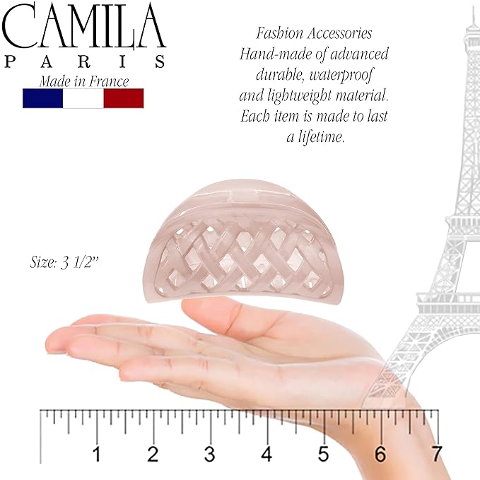 Camila Paris CP3202 French Hair Clip for Women Thick Hair for Long Curly Wavy Hair, Girls Hair Claw Clips Jaw, Durable Styling Big Claw Clip for Thick Hair, Strong Hold No Slip Grip, Made in France
