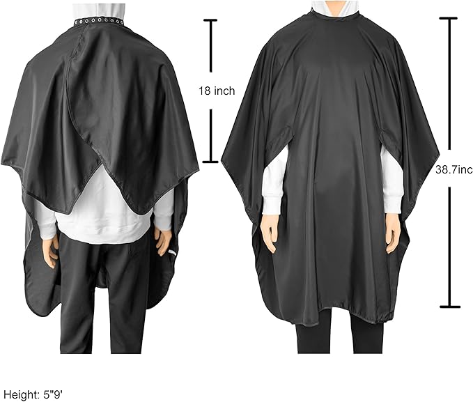 Waterproof Hairdresser Cutting Cape Lightweight with Two Slots Salon Cape Adjustable Neck Part for Adults and Youth