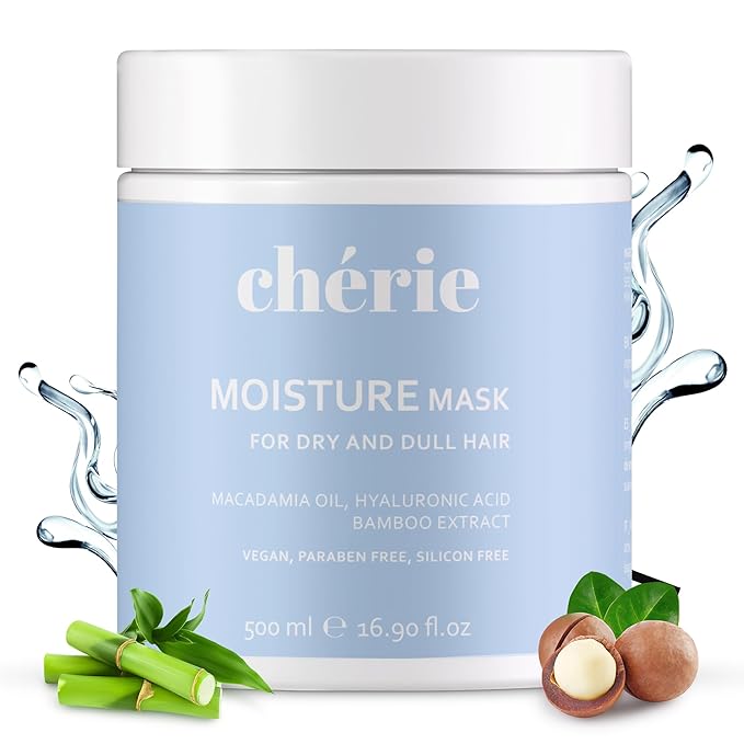 Deep Conditioning Hair Mask for Curly and Straight Hair With Macadamia Oil, Hyaluronic Acid & Bamboo Extract, Hydrating for Dry Damaged, Helps Repair, Reducing Frizz & Breakage, Vegan 16.90 oz