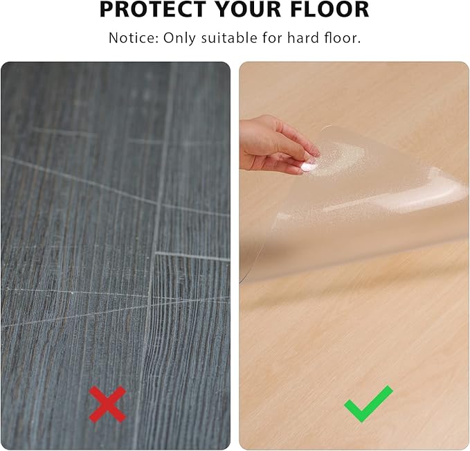 Clear Floor Mat for Home, 4'×6' Large Non-Slip Plastic Rug for Under Kitchen Table, Durable Waterproof Vinyl Area Mat for Baby Spills, Dog Accident, Anti-Scratch Floor Protector for Living Room