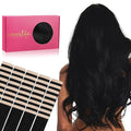 WENNALIFE Tape in Hair Extensions Human Hair, 40pcs 100g 16 inch Jet Black Hair Extensions Real Human Hair Straight Tape in Extensions Invisible Human Hair Extensions Reusable Real Hair Extensions