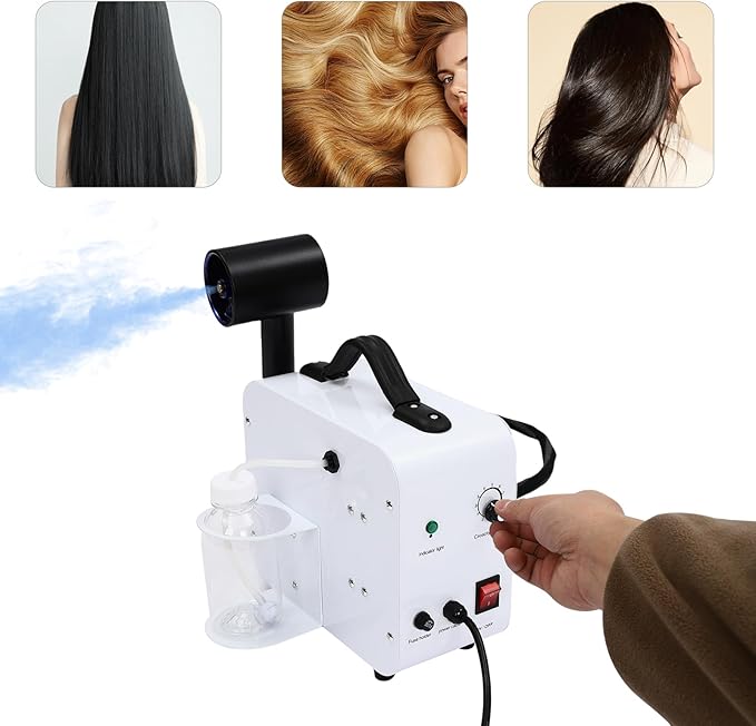 Nano Vaporizing Sprayer, White 1300W Hairdressing Salon Nano Micro Mist Vaporizer, Nano Hair Steamer Machine for Hair Care and Hair Restoration(1300W White)