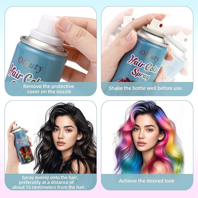 Red Hair Spray, Temporary Hair Color Spray For Kids Women Men, Temporary Hair Dye Washable Hair Color Wax,Non-Sticky Color Hair Spray for Halloween Crazy Hair Day,Cosplay Party DIY,Christmas (FireRed)