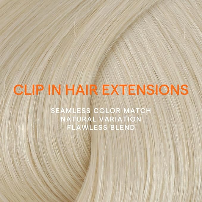 Full Shine Hair Extensions Clip in Human Hair Ice Blonde 12 Inch Clip in Hair Extensions Real Human Hair Short Invisible Blonde Extensions Full Head 7 Pcs 95 G