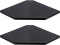 Corner Shelf Wall Mount, Floating Corner Shelves, Set of 2 Corner Wall Shelf Organizer, Rustic Wood Wall Storage Display Shelves for Living Room Bedroom Bathroom Kitchen, Classic Black