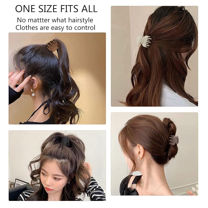 1.6" Matte Small Double Row Teeth Hair Clips for Women - Strong Hold Jaw Clamps for Thin, Fine & Thick Hair