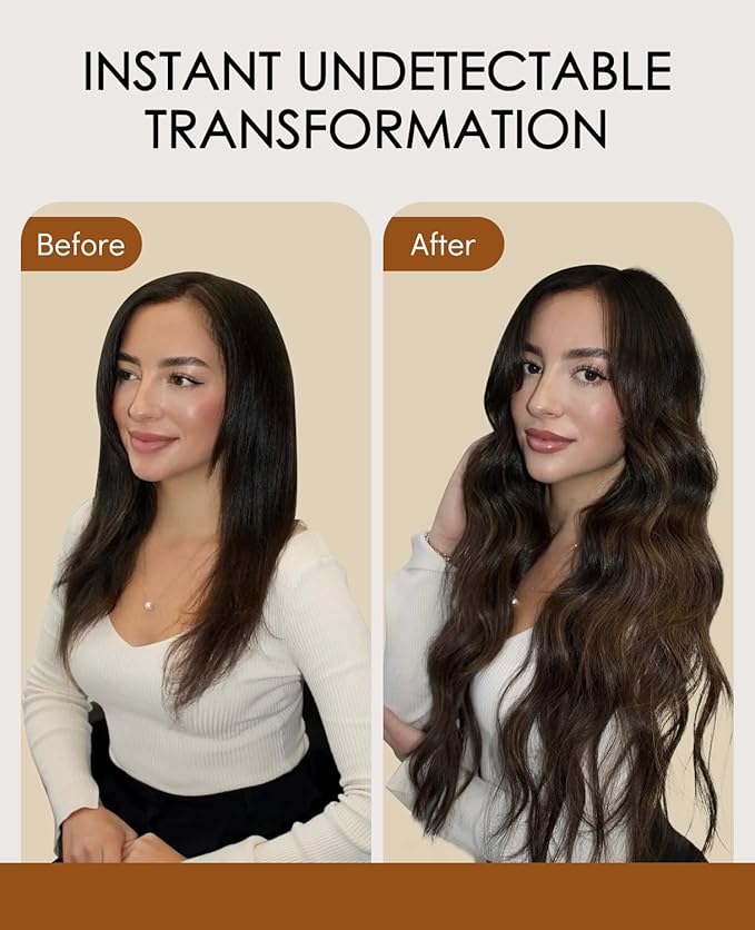 VINBAO Invisible Tape in Hair Extensions Human Hair, 45g 20pcs Natural Black to Chocolate Brown Seamless Injected Tape in Hair Extensions Hand Tied PU Weft 16inch #1BT4