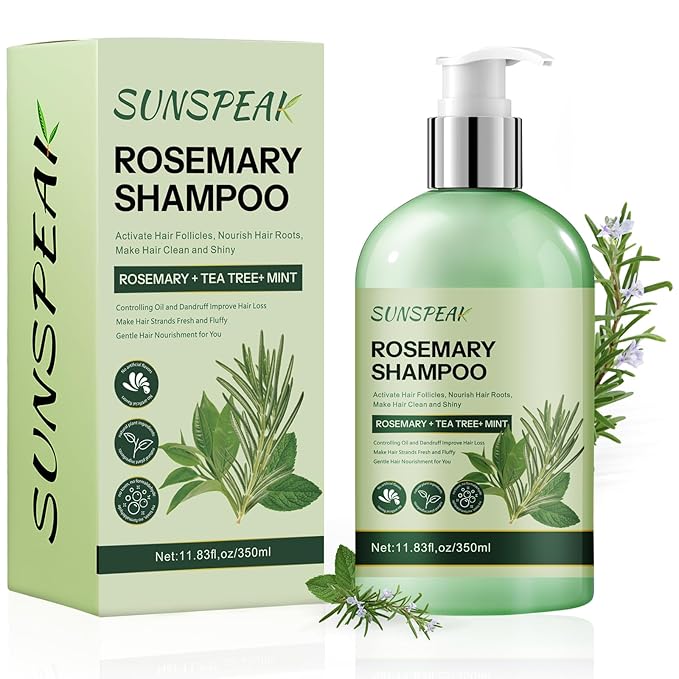 Rosemary Shampoo for Hair Growth: Thickening & Regrowth Shampoo with Tea Tree Oil Mint Biotin for Anti-Hair Loss & Thinning Hair for Women & Men - Strengthening Plant Formula, Sulfate Free