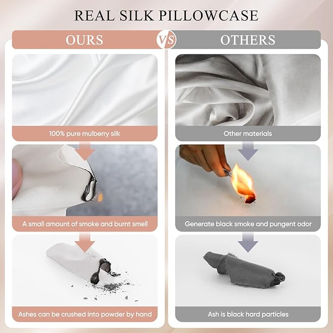 100% Mulberry Silk Pillowcase 22 Momme (SGS Certified) with Free Silk Eye Mask - Luxury Gift-Ready Folded Packaging, Cooling Pillow Cover for Hair & Skin Care (Choco, Standard (1 Pack))