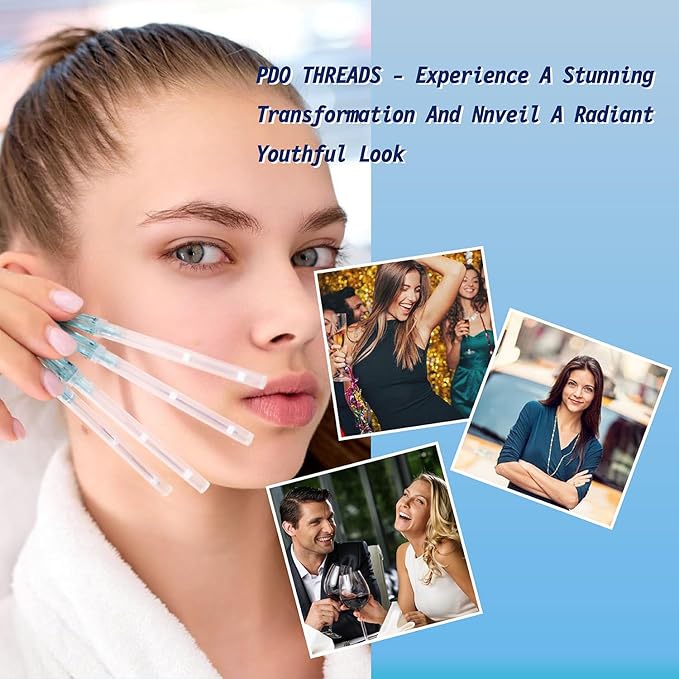 Elves Pdo Threads for Eyes Lift Mono Screw Type 30g38mm Pdo Lifting Thread for Fox Eye 40pcs Pdo Threads for Face Lift with Blunt Tips Smooting Eye Wrinkles Improves Skin's Firmness and Elasticity