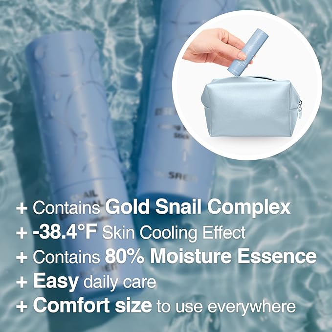 THESAEM Snail Essential EX Cooling Solution Stick Balm – Under Eye Depuffing & Soothing – Face & Eye Serum Treatment – With Snail Collagen & Aquaxyl for Moist Glow, 0.38oz.