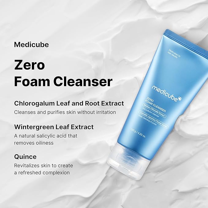 Medicube Home Care Duo for Flawless Skin: Zero Pore Blackhead Mud Facial Mask and Zero Foam Cleanser for Sensitive Skin
