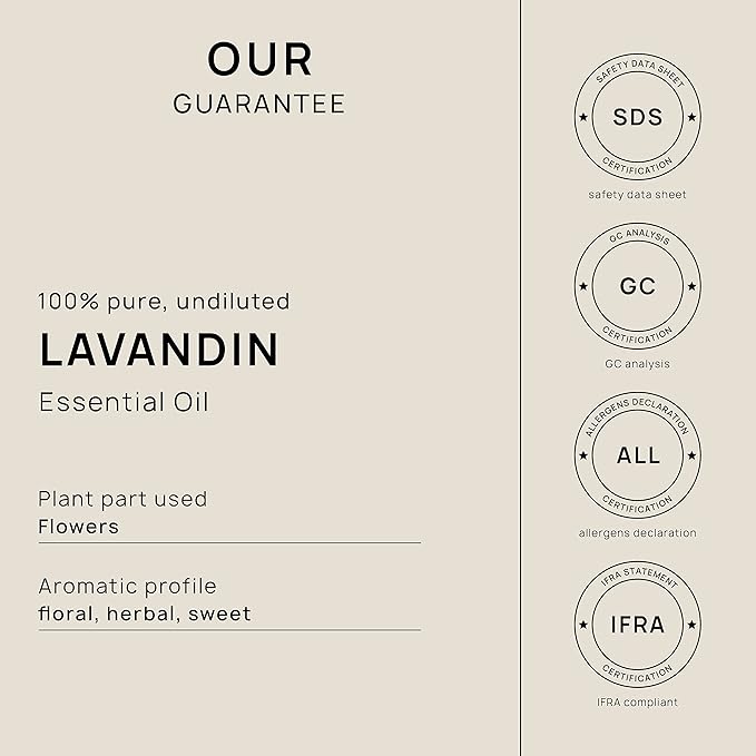 VINEVIDA Lavandin Essential Oil - Gallon Lavandin Oil Undiluted - Bulk Gallon Essential Oil for Soap Making Safe for Skin - DIY Candle Scents for Candlemaking Scents - 8 lbs Lavandin Oil