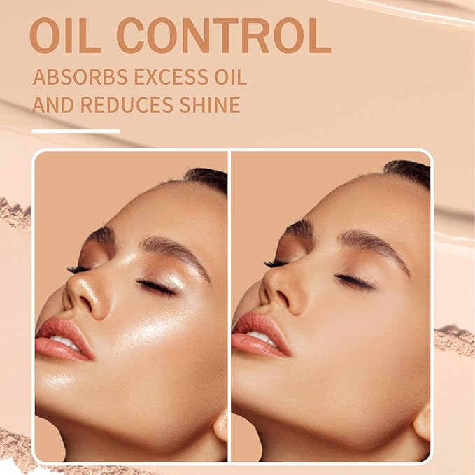 Oil Control Face Powder, Matte Smooth Setting Powder, Waterproof Long-Lasting Setting Powder, Perfect Lightweight Face Makeup For Soft Focus Finish, Minimizes Fine Lines And Pores (Pure Beige)