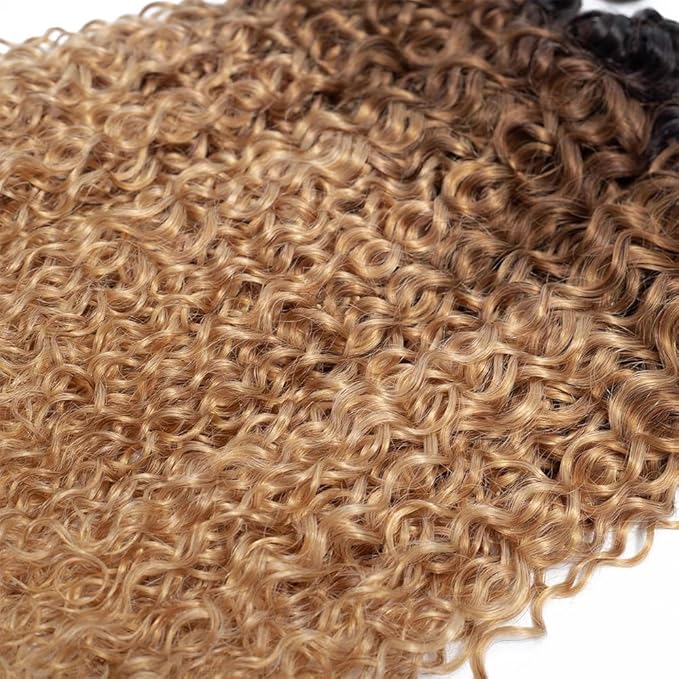 30 32 34 Inch T1B/4/27 Human Hair Bundles Honey Blonde Water Wave Bundles Niegmeag Peruvian Virgin Remy Hair Extensions Ombre Blonde Bundle