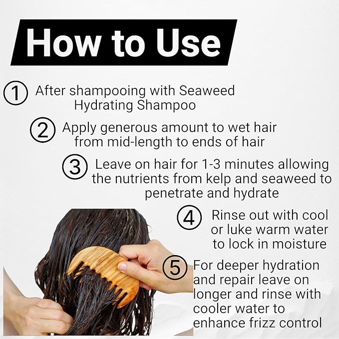 Saltie Daily Hair Detangle Conditioner I Nourish with Sea Weed, Kelp & Algae I Lightweight, detangle, repair split ends, adds shine for radiant hair. (8.5 fl. Oz /250ml)