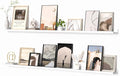 Heimlove Picture Ledge Shelf, Floating Shelves Set of 2, 72 Inches Long Large Picture Shelf for Wall with Ledge, Kids Bookshelf Wall Mounted for Living Room Bedroom Decor Books Photo Frames, White
