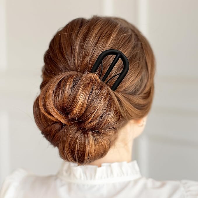 10 Pcs Prestige French Hair Pins for Women, Retro Acetate French Twist Hairpin Thin Thick Hair Clips Elegant Decorative U-shaped Hair Accessories for Updos Chignons & Buns