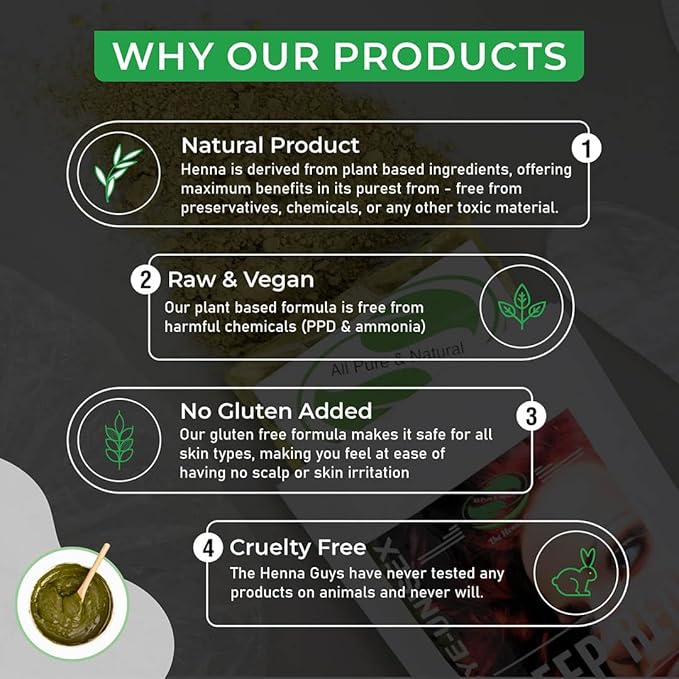 2 Packs Of Deep Red Henna Hair & Beard Color/Dye 100 Grams - Natural Hair Color, Plant-based Hair Dye - The Henna Guys