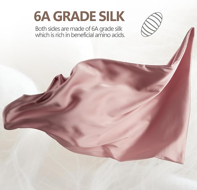 Silk Pillow Cases King - 6A Luxury 100% Mulberry Silk Pillowcase for Hair and Skin - Anti-Wrinkle, Cooling & Smooth, Hidden Zipper - Pillowcases for Sleeping Women, Pink