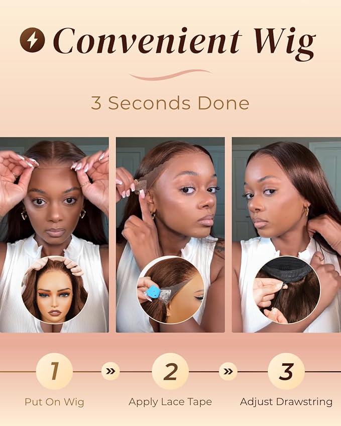 Arabella 13x6 Chocolate Brown Lace Front Wig 210% Brown Glueless Wig Human Hair Real HD Lace Front Wig True Pre Plucked Pre Bleached Pre Cut Glueless Wig (22inch,13x6 Chocolate Brown Straight wig)