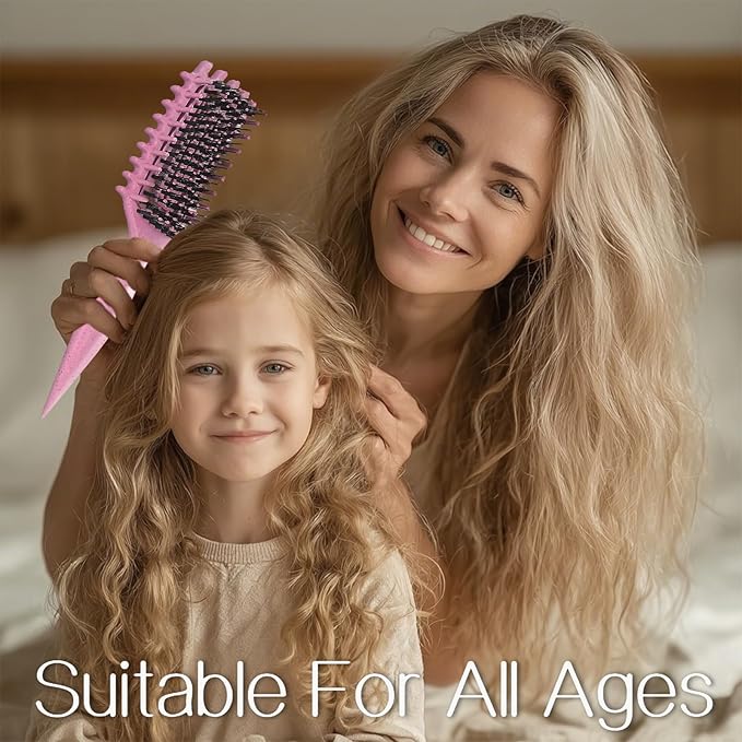 Curly Hair Brush,Curl Defining Brush for Effortlessly Defined Curls & Waves,Vented Hair Brush for Wet & Dry Hair,Women and Men,Reduces Frizz (Pink)