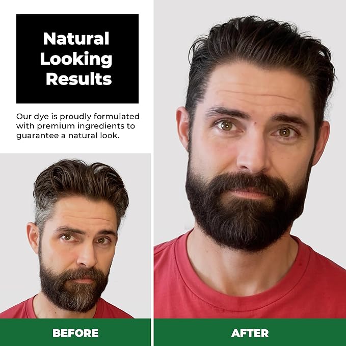 Simpler Hair Color for Men Kit for Full Gray Coverage - Medium Brown Men’s Hair Dye - Easy Hair or Beard Dye for 100% Gray Coverage - Ammonia Free Hair Color, Beard Coloring for Men