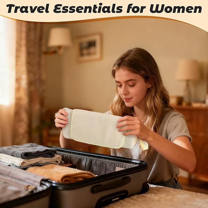 Hot Hair Tools Travel Bag with Removable Heat Resistant Mat 2 in 1 Portable Hair Tool Organizer Bags for Hair Straighteners Curling Irons Hot Air Brushes Hair Dryer Women Travel Essentials (Ivory)