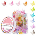 Gradient Butterfly Hair Clip, Mini Plastic 90s Hair Claw Clips for Women Girls, No Crease Toddler Y2K Accessories Set 50pcs Rainbow Assorted Color