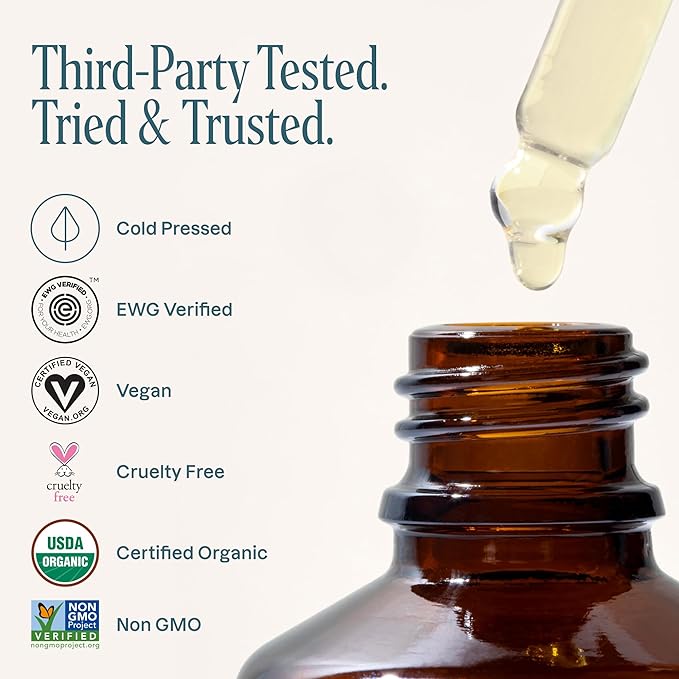 Cliganic Organic Argan Oil 8oz with Pump, 100% Pure - for Hair, Face & Skin