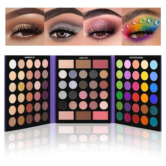 UCANBE Pretty All Set Eyeshadow Palette Pro 86 Colors Makeup Kit Matte Shimmer Eye Shadow Highlighters Contour Blush Powder All In One Makeup Pallet Holiday Christmas Valentine's Gift Set