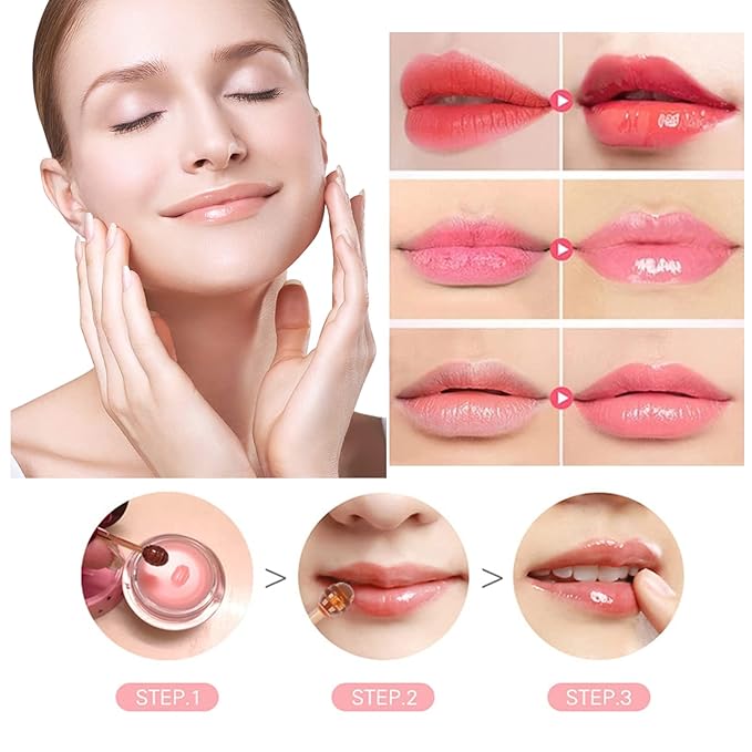 2PCS Bee Lip Balm Lip Balm Honey Pot, Strawberry Sleeping Lip Mask,Moisturizing Lip Balm with Stick,Hydrating & Prevention Dry and Cracked Lip Scrubs Exfoliator Lip Care Products(Strawberry)