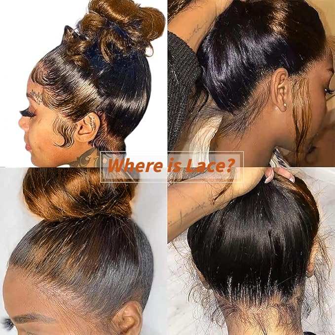 200% Density Full 360 Lace Front Wigs Human Hair For Women Ombre Lace Frontal Wig Glueless Wigs Human Hairs Body Wave Lace Front Wigs Human Ombre Human Hair (18 Inch)