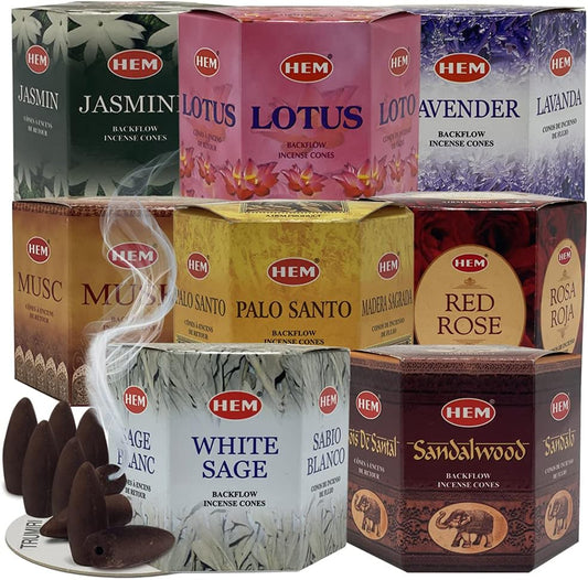 Variety Backflow Incense Cones for Waterfall and Mat Bundle Inciensos Aromaticos|Incienso|Inciense|Insienso