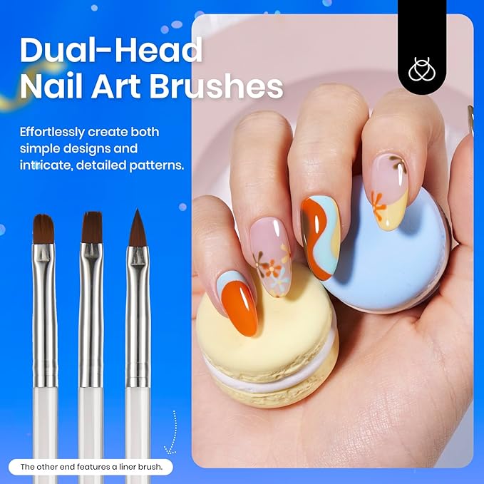 Beetles 31pcs Nail Art Brushes, Dotting Tools, Nail Art Pens, Dust Brush, Striping Liner Fingernail Drawing Pens with Palette Holder All in One for Starter Manicure Design Set