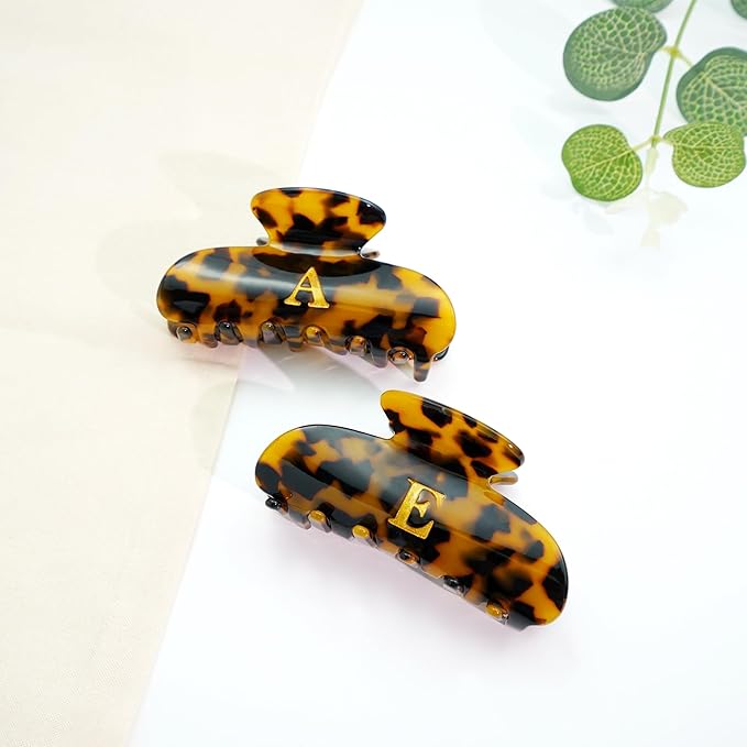 Initial Cute Hair Clips - Tortoise Shell Letter Elegant Hair Claw Clips, Fashion Glitter Claw Clips Durable Hair Clips, Wedding Gift, Bridesmaid Gifts, Birthday Gifts, Christmas Gift, Letter J