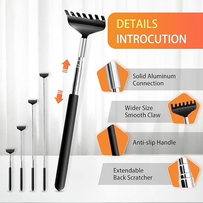USAGA 28 Fingers (3rd Generation) Head Massager, Scalp Massager, Head Scratcher, Extendable Back Scratcher for Stress Relief, Hair Stimulation and Body Relaxing