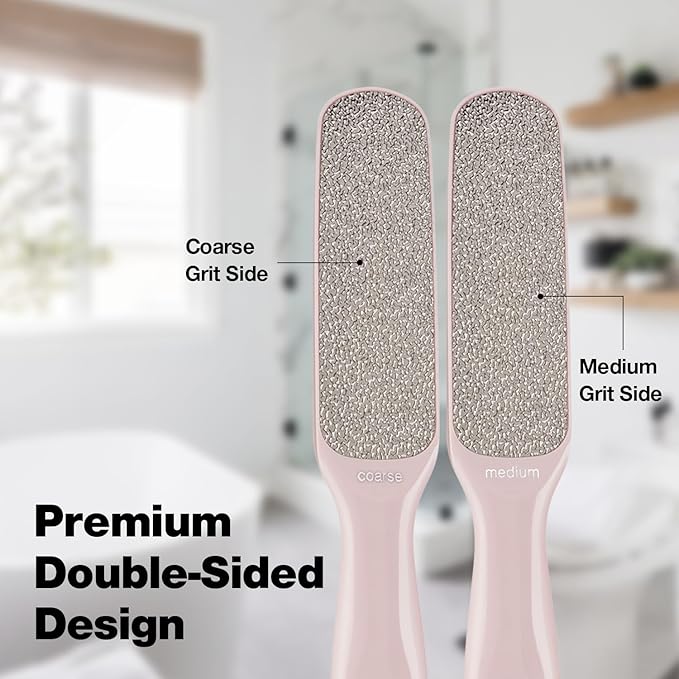 Probelle Double Sided Multidirectional Nickel Foot File Callus Remover - Immediately Reduces calluses and Corns to Powder for Instant Results, Safe Tool (Pink)