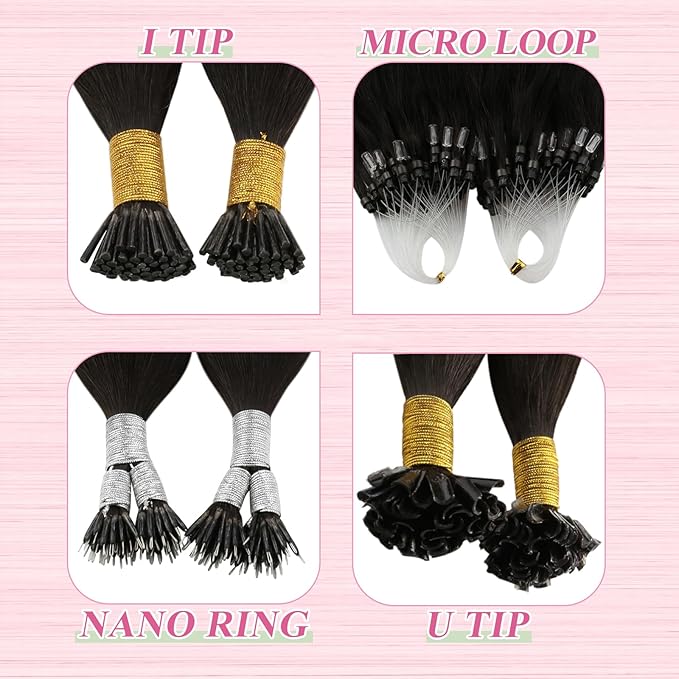 YoungSee U Tip Hair Extensions Human Hair Brown 16 Inch Darkest Brown K Tip Hair Extensions Real Human Hair 50s/50g