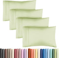 King Pillow Cases Set of 4 - Ultra Soft Hotel Quality Pillowcase Covers - Comfy, Cozy & Wrinkle Free - Shrinkage & Fade Resistant - Machine Washable Pillow Protectors - 4 Piece Set - Light Sage Green