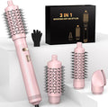 4 in 1 Rotating Hair Dryer Brush Spinning with Detachable Brush(2" & 1.5"),Negative Ionic Brush Blow Dryer 100-120V,3 Heats and 2 Speeds Rotating Hot Air Brush for Curling,Straight,Drying