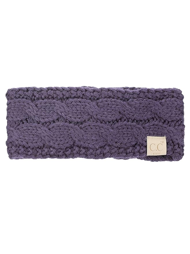 C.C Children's Kids' Winter Warm Cable Knit Fuzzy Lined Ear Warmer Headband