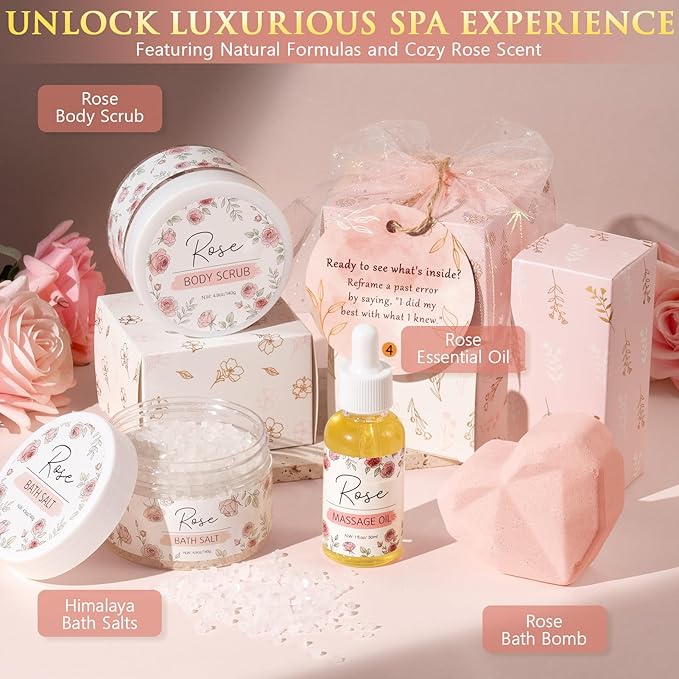 Christmas Gifts for Women & Teenage Girls, 10 Day Self Love Challenge to Unlock 10 Wrapped Spa Gift Baskets, Tween Teen Girl Trendy Stuff Bath Shower Sets Self Care Birthday Gifts Stocking Stuffers