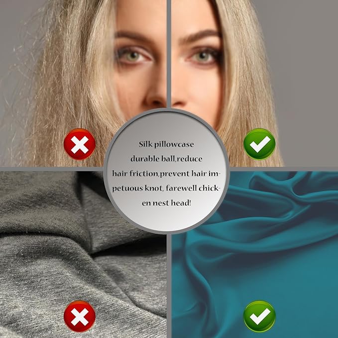 Silk Pillow Cases 2 Pack Soft Breathable and Sliky Standard Size Pillow Cases Set of 2,Natural Mulberry Satin Silk Pillowcase with Hidden Zipper for Hair and Skin (Teal,20"X 26",2pcs)