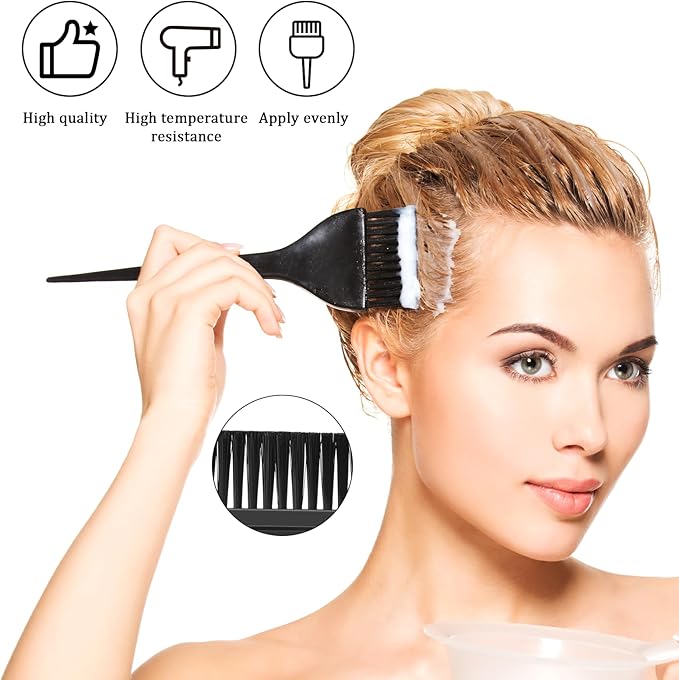 3Pcs Professional Salon Hair Color Applicator Kit - Hair Tint Dyeing Brush Set for Coloring and Dyeing