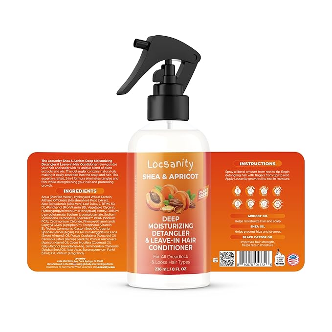 Locsanity Shea & Apricot Loose, Natural, Conditioning and Moisturizing Hair Butter - Strength & Growth Formula LOC (Leave in, Oil, Cream)