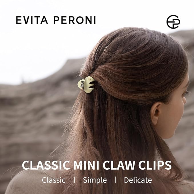 EVITA PERONI Small Hair Clips, Mini Hair Clip for Hair, Little Tiny Claw Clips for Women Girls Half Updo, Straw Yellow